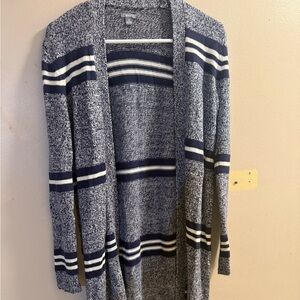 Aerie Navy and White Striped Cardigan